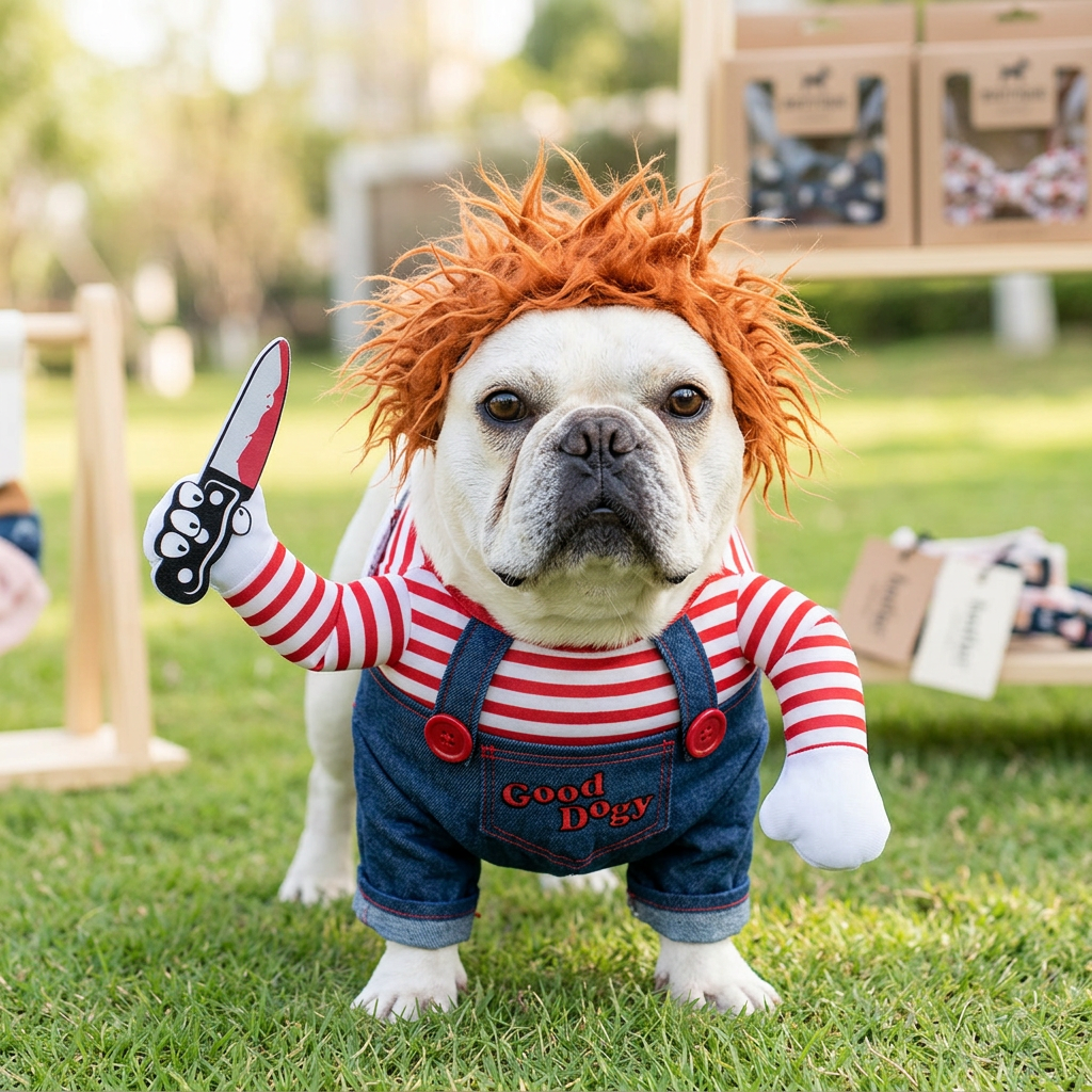 Chucky Dog Costume with Knife